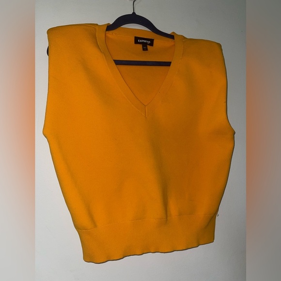 Express Women's V-Neck Padded Shoulder Sweater vest - Picture 12 of 16